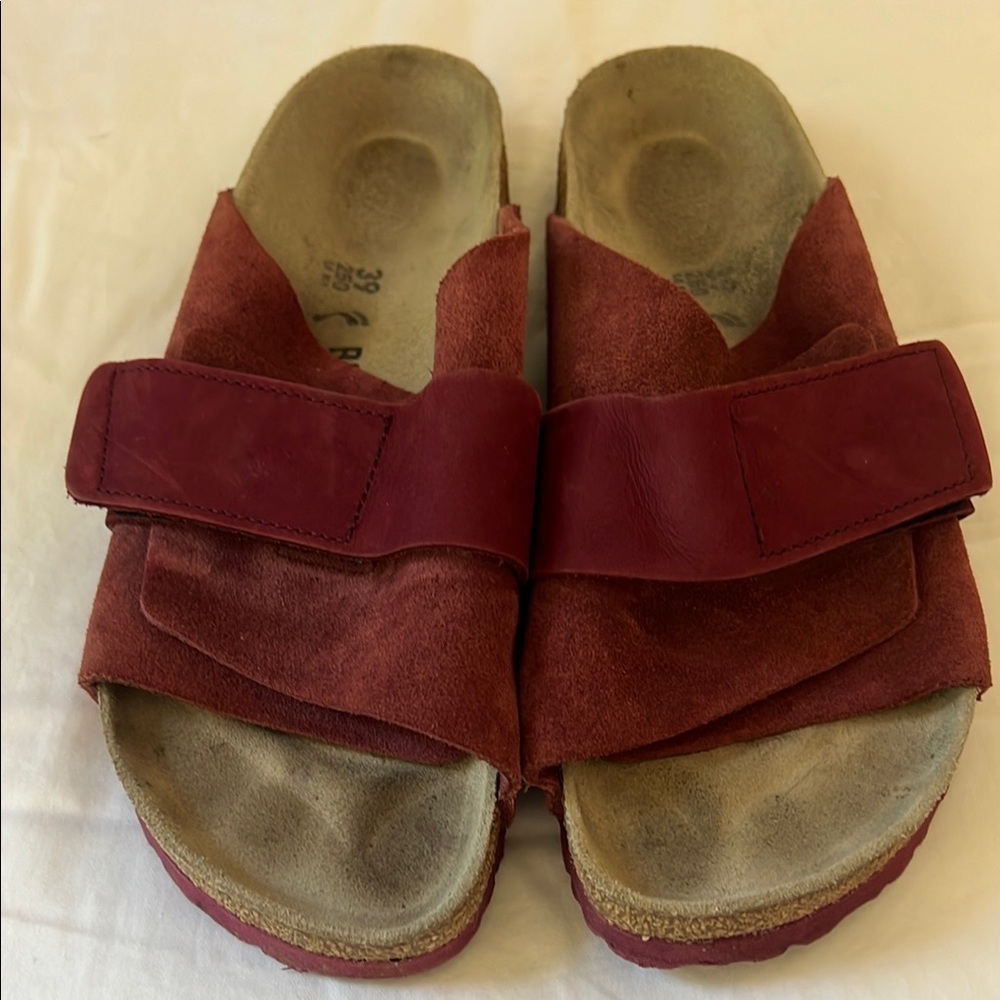 Birkenstock Kyoto Nubuck/Suede Leather Maroon size 39
